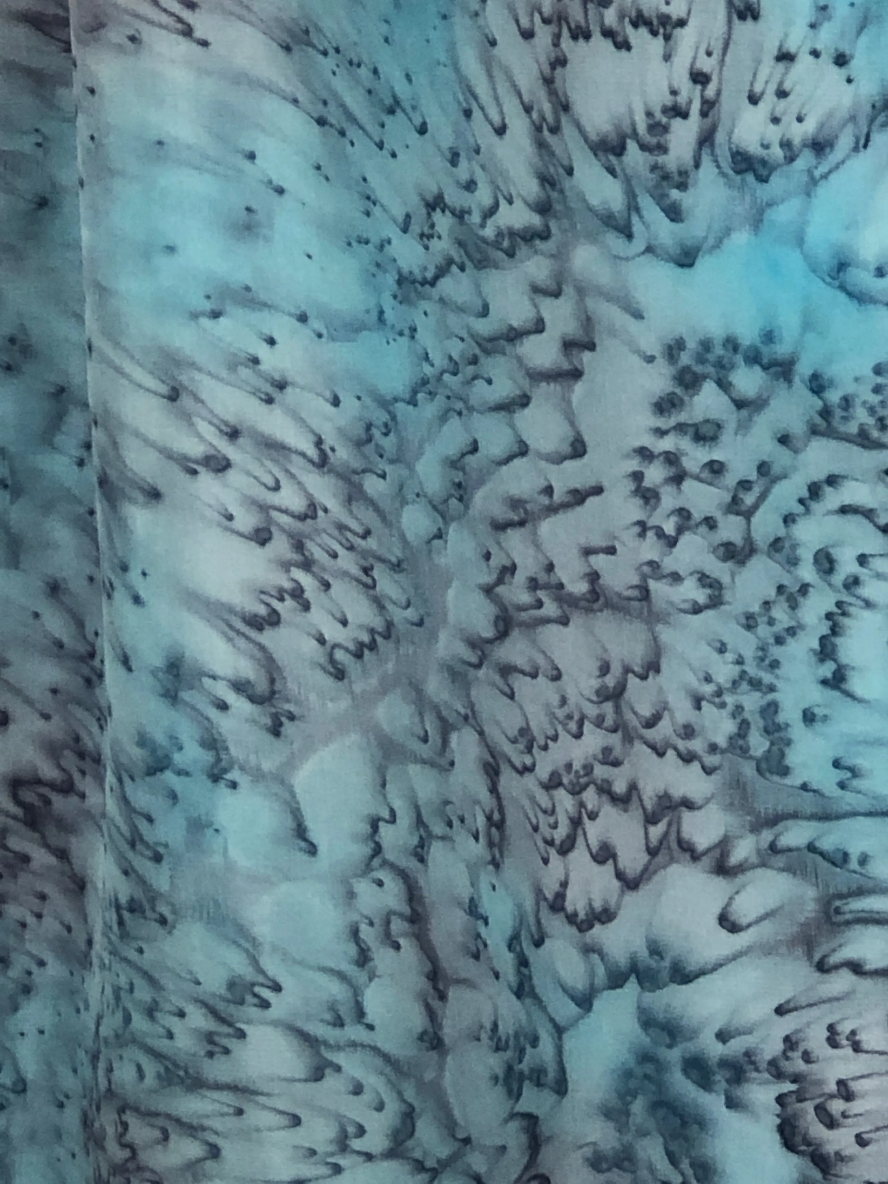 “Snow Storm Mermaid" - Hand-dyed Silk Scarf - $125